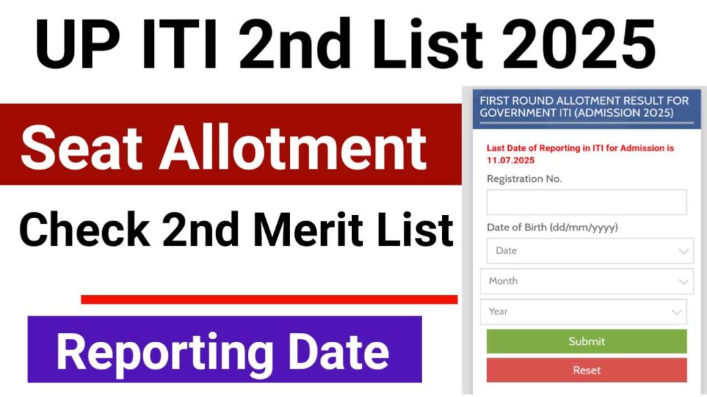 UP ITI 2nd Merit List 2025 Date