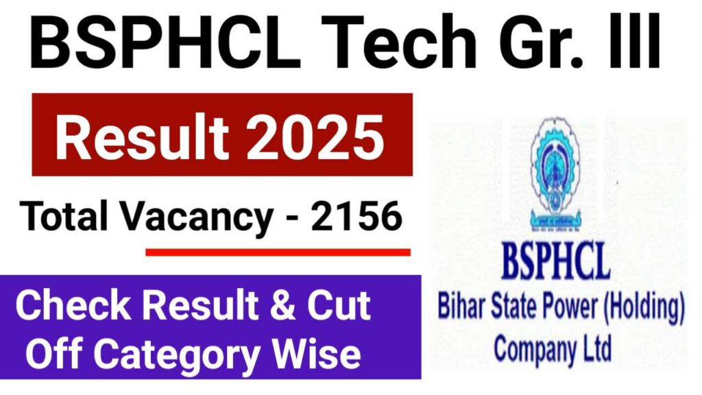 BSPHCL Result 2025 Technician Grade 3