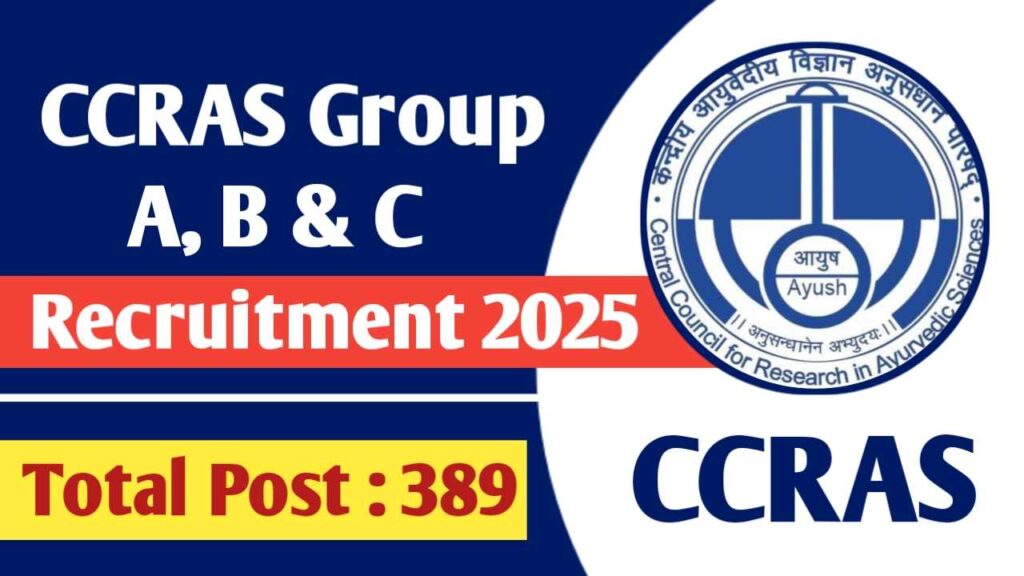 CCRAS Group A B C Recruitment 2025