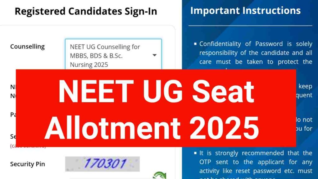 NEET UG Seat Allotment 2025 Round-1