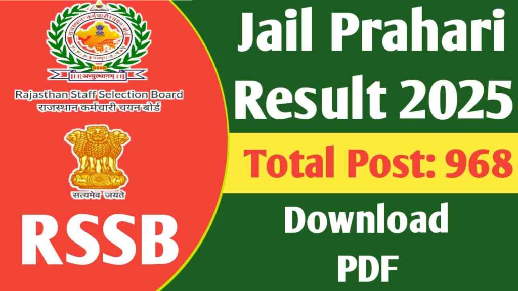 Rajasthan Jail Prahari Result 2025